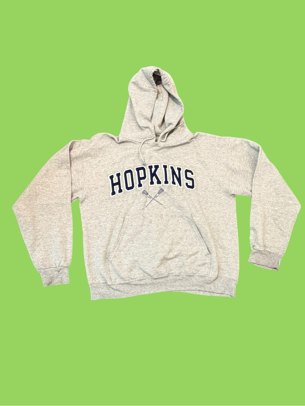 Vintage Y2K Hopkins Lacrosse Champion Hoodie Grey Comfy Large Retro College